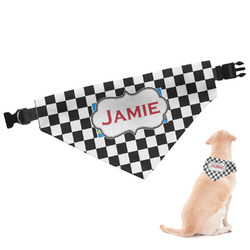 Checkers & Racecars Dog Bandana - XLarge (Personalized)