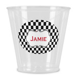 Checkers & Racecars Plastic Shot Glass (Personalized)