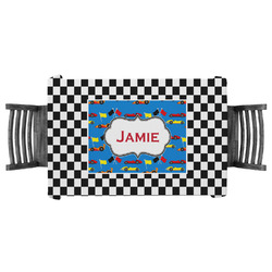 Checkers & Racecars Tablecloth - 58"x58" (Personalized)