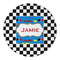 Checkers & Racecars Round Paper Coaster - Approval