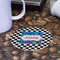 Checkers & Racecars Round Paper Coaster - Front