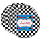 Checkers & Racecars Round Paper Coaster - Main