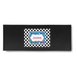 Checkers & Racecars Rubber Bar Mat (Personalized)