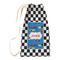 Checkers & Racecars Small Laundry Bag - Front View