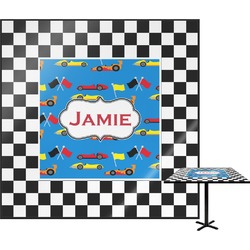 Checkers & Racecars Square Table Top - 24" (Personalized)