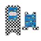 Checkers & Racecars Stylized Phone Stand - Front & Back - Large