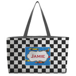 Checkers & Racecars Beach Totes Bag - w/ Black Handles (Personalized)