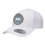 Checkers & Racecars Trucker Hat - White (Personalized)