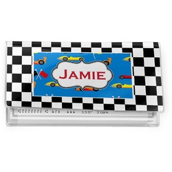 Checkers & Racecars Vinyl Checkbook Cover (Personalized)