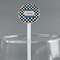 Checkers & Racecars White Plastic 5.5" Stir Stick - Round - Main