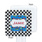 Checkers & Racecars White Plastic Stir Stick - Single Sided - Square - Approval