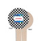 Checkers & Racecars Wooden 4" Food Pick - Round - Single Sided - Front & Back