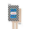 Checkers & Racecars Wooden 6.25" Stir Stick - Rectangular - Single - Front & Back