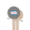 Checkers & Racecars Wooden 6" Stir Stick - Round - Single Sided - Front & Back