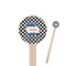 Checkers & Racecars Wooden 7.5" Stir Stick - Round - Closeup