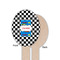 Checkers & Racecars Wooden Food Pick - Oval - Single Sided - Front & Back