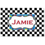 Checkers & Racecars Woven Mat (Personalized)