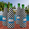 Checkers & Racecars Zipper Bottle Cooler - Set of 4 - LIFESTYLE
