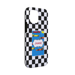 Checkers & Racecars iPhone Case - Rubber Lined - iPhone 13 Mini (Personalized)