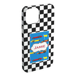 Checkers & Racecars iPhone Case - Plastic - iPhone 15 Pro Max (Personalized)