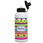 Ribbons Water Bottles - Aluminum - 20 oz - White (Personalized)