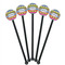Ribbons Black Plastic 5.5" Stir Stick - Round - Fan View