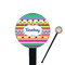 Ribbons Black Plastic 7" Stir Stick - Round - Closeup