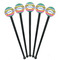 Ribbons Black Plastic 7" Stir Stick - Round - Fan View