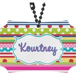 Ribbons Rear View Mirror Ornament (Personalized)