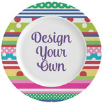 Ribbons Ceramic Dinner Plates (Set of 4) (Personalized)