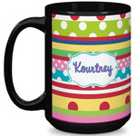 Ribbons 15 Oz Coffee Mug - Black (Personalized)