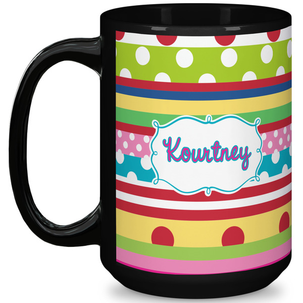 Custom Ribbons 15 Oz Coffee Mug - Black (Personalized)