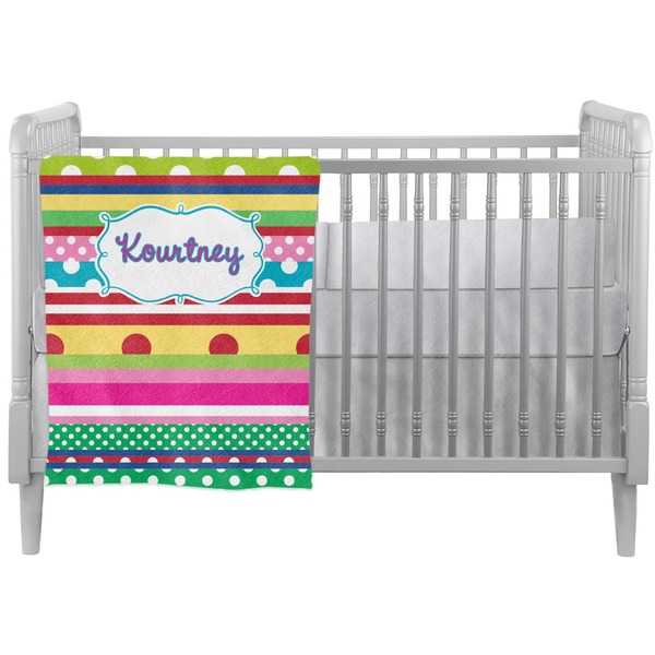 Custom Ribbons Crib Comforter / Quilt (Personalized)