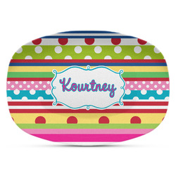 Ribbons Plastic Platter - Microwave & Oven Safe Composite Polymer (Personalized)