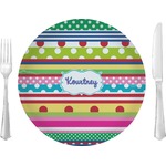 Ribbons 10" Glass Lunch / Dinner Plates - Single or Set (Personalized)