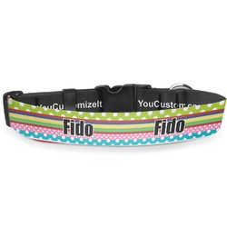 Ribbons Deluxe Dog Collar - Small (8.5" to 12.5") (Personalized)