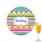 Ribbons Printed Drink Topper - 2.15" (Personalized)