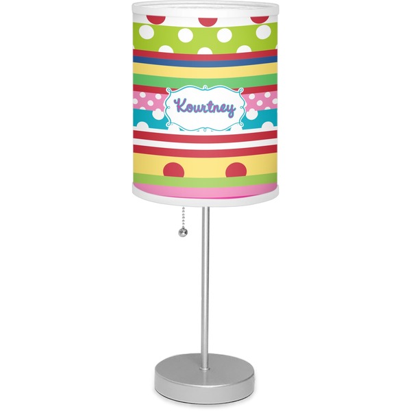 Custom Ribbons 7" Drum Lamp with Shade Linen (Personalized)