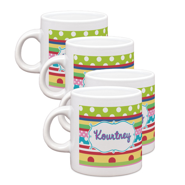 Custom Ribbons Single Shot Espresso Cups - Set of 4 (Personalized)