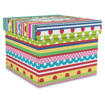 Ribbons Gift Box with Lid - Canvas Wrapped - XX-Large (Personalized)