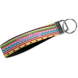 Ribbons Wristlet Webbing Keychain Fob (Personalized)