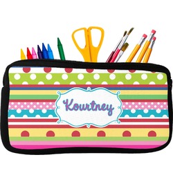 Ribbons Neoprene Pencil Case - Small w/ Name or Text