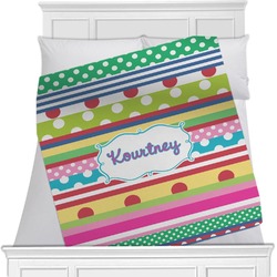 Ribbons Minky Blanket - Twin / Full - 80"x60" - Double Sided (Personalized)
