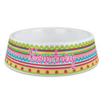 Ribbons Plastic Dog Bowl - Large (Personalized)