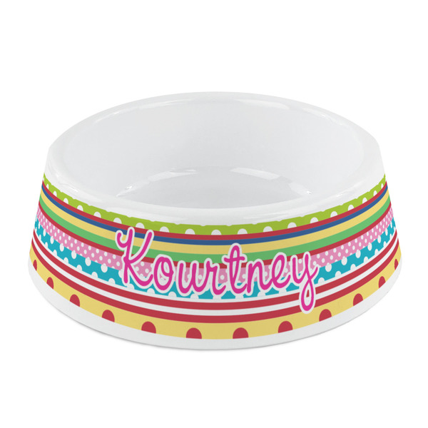 Custom Ribbons Plastic Dog Bowl - Small (Personalized)