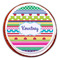 Ribbons Printed Icing Circle - Large - On Cookie