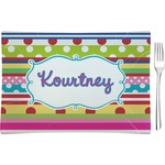 Ribbons Glass Rectangular Appetizer / Dessert Plate (Personalized)