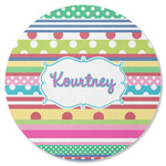 Ribbons Round Rubber Backed Coaster (Personalized)