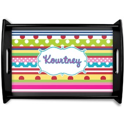 Ribbons Black Wooden Tray - Small (Personalized)
