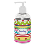 Ribbons Plastic Soap / Lotion Dispenser (8 oz - Small - White) (Personalized)